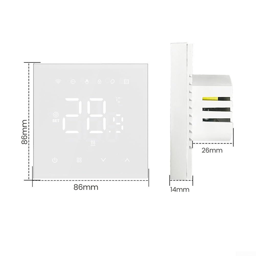 ZYWUOY Termostato inteligente WiFi, calefacción de agua Caldera eléctrica montada en la pared, termostato LED WiFi (calefacción por agua)