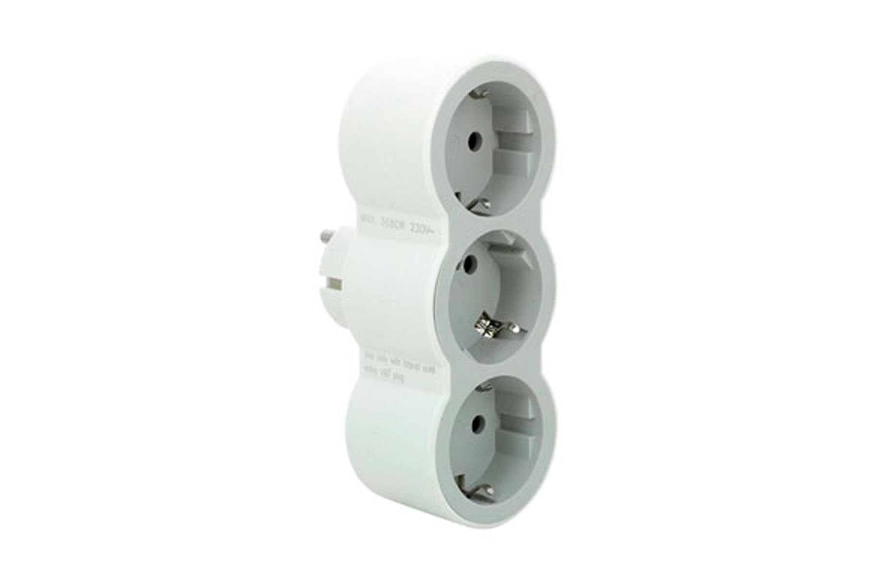 LEGRAND Adaptadores 3 Tomas de Enchufes de Corriente Frontales 2P+T Horizontal, 