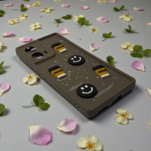 Image of SBMS Silicone Back Cover Case for Motorola Moto Edge 50 Fusion /G85 /G96 5G | Cute Fun 3D Cartoon, Coffee Design Silicone Case | Camera Protection Bump | Shockproof Case for Moto G85 (Coffe Mug Brown)