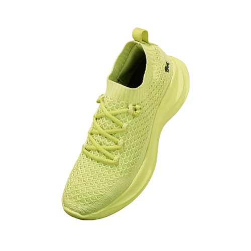 Neeman's Knit Gliders Unisex Sneakers | Casual Lace-Up Shoes with AirKnit Breathable Upper, Cushioned EVA Sole, Energy-Return Foam Insole, Lightweight Slip-Resistant Sneakers Lime
