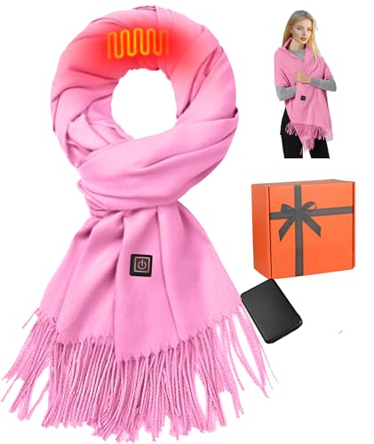 Qdreclod Electric Heated Scarf for Women Men Rechargeable Winter Scarf with 5000mAh Battery Scarves Shawl for Women