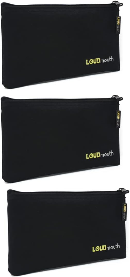 LOUDmouth Zippered Pouch for Handheld Wired Microphones | Mic Bag | 9.25" x 5" (3 Pack)