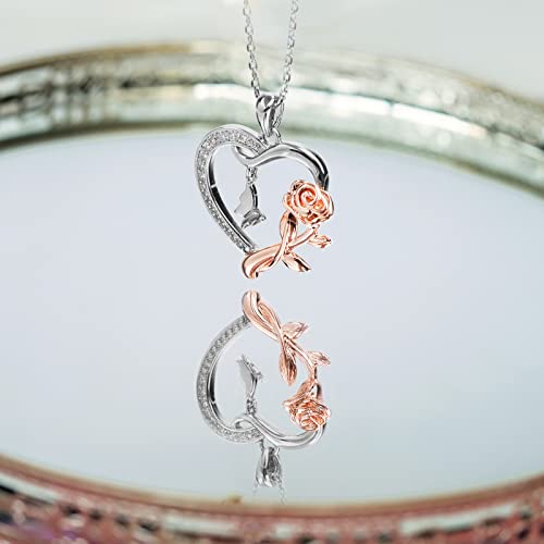 Alsanix-Heart-Shaped-Butterfly-Rose-Pendant-Necklace-925-Sterling-Silver-Ladies-Heart-Necklace-14k-Gold-Plated-Birthday-Jewelry-Gift-for-Girls