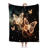 ZZXHG Kuscheldecke 200 x 220 Schmetterling, Flauschige Plüsch Decke Tagesdecke für Kind Erwachsene, Leicht zu pflegen Flanell Fleecedecke TV-Decken Sofadecke Wohndecke Mikrofaser Couchdecke_7709a