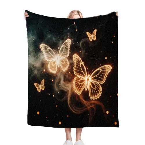 ZZXHG Kuscheldecke 200 x 220 Schmetterling, Flauschige Plüsch Decke Tagesdecke für Kind Erwachsene, Leicht zu pflegen Flanell Fleecedecke TV-Decken Sofadecke Wohndecke Mikrofaser Couchdecke_7709a