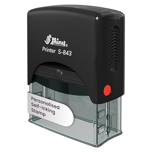 Personalised Self-Inking Stamp – Custom Name, Address or Business – Multiple Sizes & Fonts (Black, 14 x 38 mm / 3 Lines)