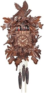 River City Clocks One Day Musical Cuckoo Clock with Hand Carved Birds, Leaves, and Chicks in Nest
