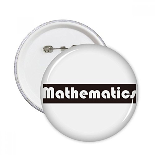 Pins rond noir mathématiques DIYthinker, badge bouton multicolore M pour vêtements, 5 pièces