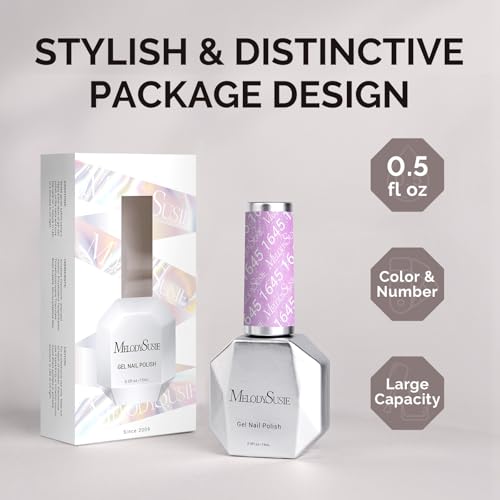 Image of MelodySusie Pastel Lilac Shimmer Gel Nail Polish,0.5fl oz Nails Soak Off UV LED Light Lavender Purple Glitter Gel Polish Gift for Women Nail Art Manicure Salon DIY Nail Design Decoration at Home-1645