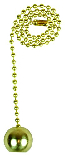 Image of Jandorf 60314 Pull Chain with Solid Brass Ball, 12 inch Long Solid Brass Beaded Chain