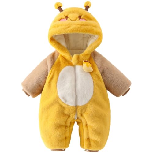 Body bébé abeille anti-froid : barboteuse d'hiver doublée en polaire avec capuche 73