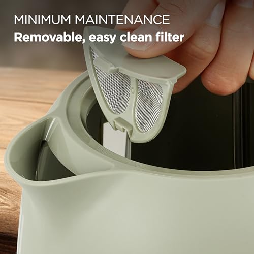 Kenwood Dusk Electric Kettle, 360° Swivel Base, Water Level Indicator, Cord Storage, Boil-Dry Protection, Removable Filter, Capacity 1.7L, ZJP30.000GN, 3000W, Olive Green