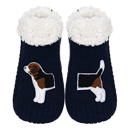 Image of ZYZX Cute Dog Slipper Socks for Women with Grips,Fuzzy Socks Indoor