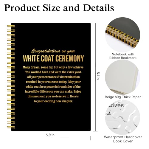 Cadeaux de remise de diplôme : carnet White Coat Ceremony chic - 3