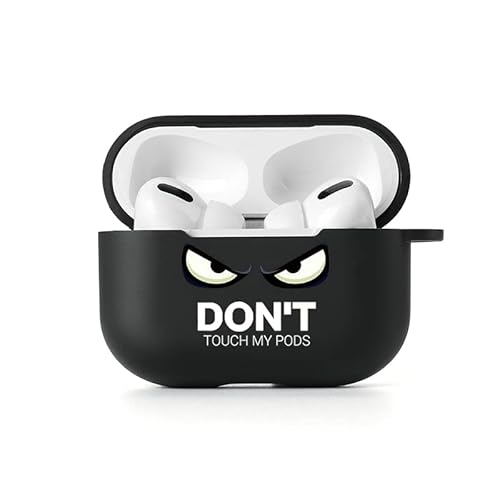 AKABEILA Custodia per AirPods Pro 2 con moschettone, custodia morbida in TPU nera con motivo AirPods Pro 2 2022 Custodia di ricarica AirPods Pro 2nd Generation Cover