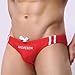 Men's Bikini Swim Brief Low Rise Swimming Trunks, Stretch Swimwear for Men, Breathable Nylon Spandex Shorts, Lightweight Quick Dry Beach Swim(Red)(XL)