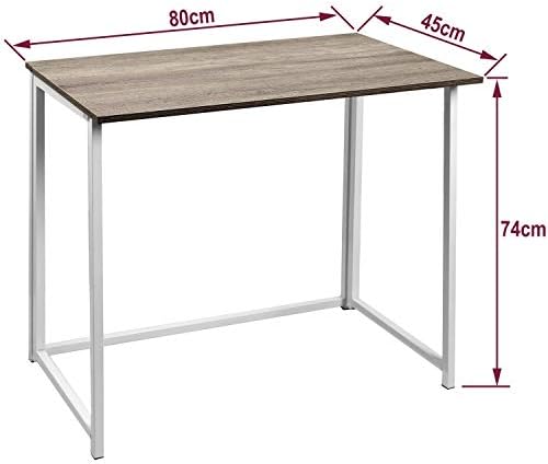 Direct Online Houseware Multifunction Folding Writing Computer Desk - 80 x 45 x 74cm - Small Home Office Study Compact Laptop Table (White)