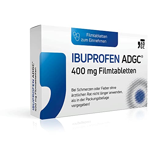 IBUPROFEN ADGC 400mg - 50 Stück - gegen leichte bis mäßige Schmerzen wie Kopfschmerzen, Zahnschmerzen und Regelschmerzen sowie Fieber