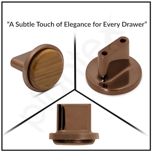Image of Plantex Knobs for Drawer /Round Drawer Knobs /Knobs for Cabinets /Pull-Push Knobs for Kitchen /Bedroom Drawer - Pack of 1 (Small, Rose Gold & Wood)