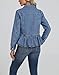 Ladyful Ruffle Hem Denim Jacket for Women Trendy Long Sleeve Button Up Jean Coat Outerwear