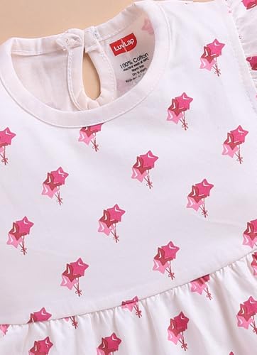 Image of LuvLap Baby Girls Regular Fit 100% Cotton Half Sleeve Girls Knee Length Frock Pack of 3