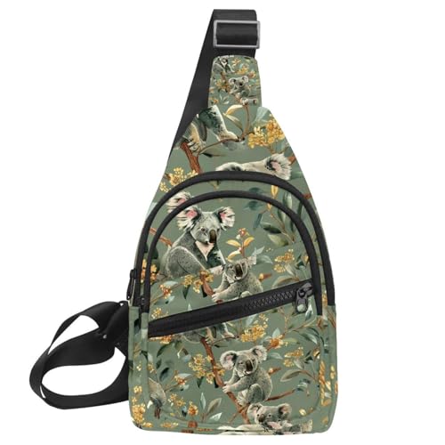 Mochila cruzada para running y senderismo con estampado de koala