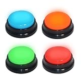 Set of 4 Answer Buzzers, Game Buzzers with Lights and Sound for Trivia Games, Classroom, Family Feud Jeopardy Buzzer, Got Talent, Party Contest Toys, Participation Tools Boys Girls Birthday Gifts