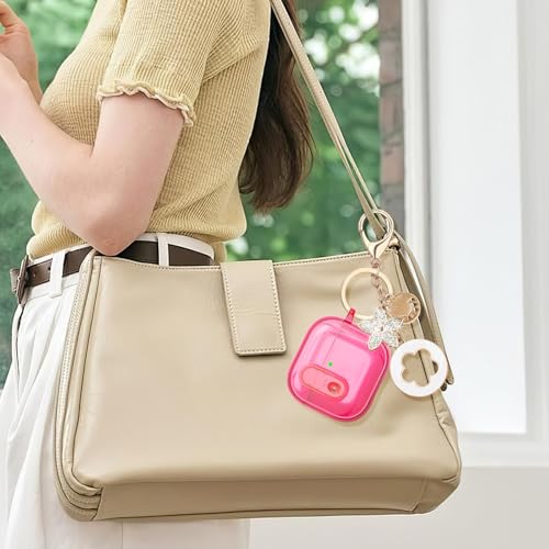 Image of (with Safety Lock) Clear Case Compatible with Cute Apple Airpods 4 Cases 2024 Women, VISOOM Soft TPU Transparency Air pods 4 Gen Case iPods 4 Earbuds Case Girl Bling Keychain for Airpod iPod 4th Gen