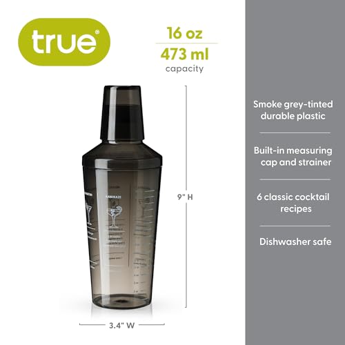 True 10474 Smoke Tinted Plastic Cocktail Shaker thumb #2