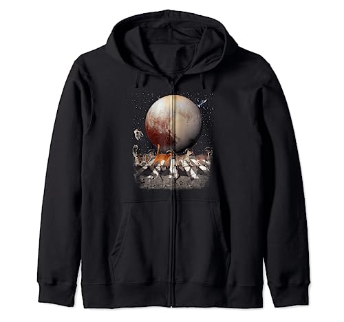 Cats Walking In Space Cat Astronaut Pluto Planet Cat Lover Sudadera con Capucha