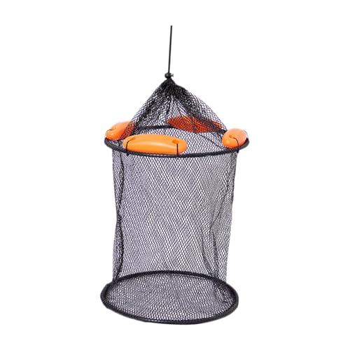 rockible Float Fish Basket Coated Netting Accessories Fishing Bucket Well Fishing Cage for Crayfish Lobsters, 33x35cm