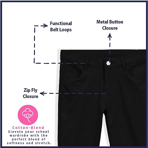 Image of Girls 4-20 Stretch Fabric Adjustable Waist Skinny School Pant