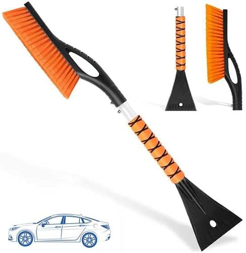 Showvigor 25'' Eiskratzer Auto mit Besen, Teilbares Stecksystem