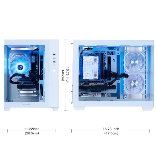 Image of MLOONG Gaming PC Desktop, AMD Ryzen 5 5500(6Core 12Threads Up to 4.2G),AMD Radeon RX 6500XT 4GB Graphics,16GB DDR4 RAM 3200MHz,512GB NVMe SSD,650W PSU,WiFi Prebuilt Tower Computer with Win11 Home