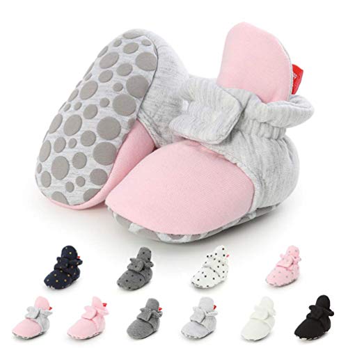 Unisex Pasgeboren winterlaarzen warme streep bootie anti-slip zool zacht verblijf op verstelbare bootie sok - Image 3