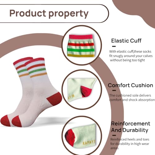 Womens Socks 80% Cotton Mid Calf Socks for Women-3 Pairs Pack3