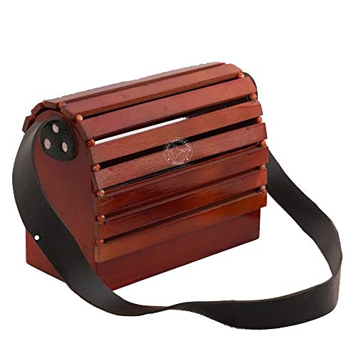 Hind Handicrafts Sac à bandoulière en bois fait à la main pour femme - Sangle en cuir - Printemps, été, mer, plage Cover