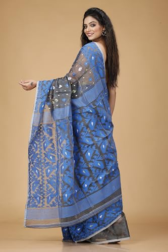 Image of OISHANI SAREE GHOR Women's Traditional Bengal Cotton Silk Soft Jamdani Saree - Beautiful design and Quality - Without Blouse Piece