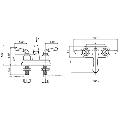 Builders Shoppe 2001Cp/3220Cp/4120Cp Rv Bathroom Faucet With Matching Hand Shower Combo Chrome Finish #TOP5