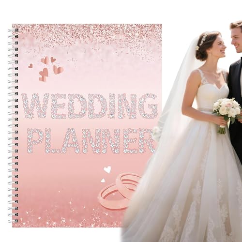 Planificadores de bodas, libro de planificadores de bodas y organizador | Libro de bodas para planificación de bodas - Cuenta regresiva de control para el control de los cuadernos de miel