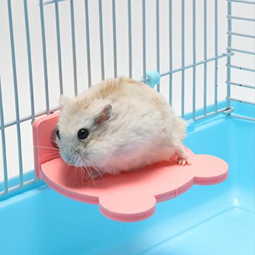Image of Pink Perch Bird Platform, Double Screw Standing Platform Stand Parrot Climbing Grinding Cage Toy, Comes with Screws, for Small Anminals Mouse Lovebird Finches Exercise