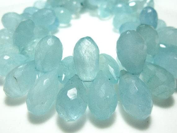 Aigue-marine bleue pierres naturelles en fil de 8 pouces pour collier