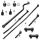 Detroit Axle - 4WD Front 11pc Suspension Kit for 94-97 Dodge Ram 2500, Upper Lower Ball Joints Outer Inner Tie Rods Track Bar Adjustment Sleeves 1994 1995 1996 1997 Replacement
