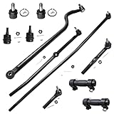 Detroit Axle - Front Inner Outer Tie Rod Links Upper Lower Ball Joints Track Bar Adjustment Sleeves Replacement for 1994-1997 Dodge Ram 1500 2500 DANA 44 4WD - 11pc Set