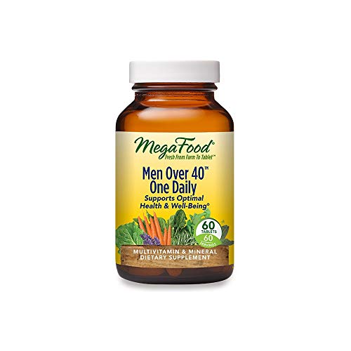 MegaFood, Men Over 40 One Daily, Daily Multivitamin and Mineral Dietary Supplement with Vitamins B, D and Zinc, Non-GMO, Vegetarian, 60 Tablets