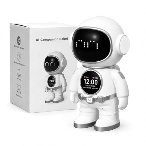 MENDUNER AI Smart Robot Interactive Educational Companion with WiFi Speaker LED Facial Expressions Voice Control for Kids Learning Home