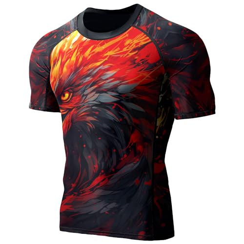 Men's Rash Guard Shirts Short Sleeves, Non See-Through Fabric, Rash Guard for Men BJJ Breathable Fabric