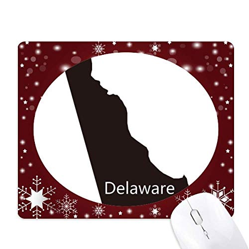 Tapis de souris carte du Delaware idéal pour travailler chez soi en hiver