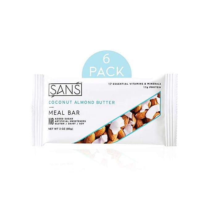 SANS Coconut Almond Butter Meal Replacement Protein Bar AllNatural