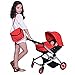 The New York Doll Collection Moderno Gemelo Muñeca De lujo Bebé Abucheo Paseante Rojo Acolchado Tejido - Altura ajustable - Gratis Pañal Bolso - Extra Alto
